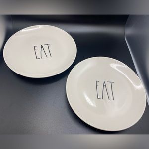 Rae Dunn EAT 6" Bread & Butter Ceramic Plate Artisan Collection By Magenta White